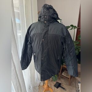 Vintage Whispering‎ Smith London reversible puffer Black Hooded Men's Jacket